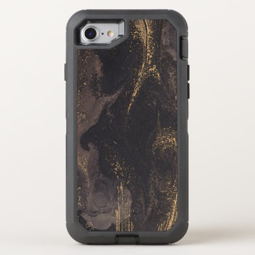 Abstract glam black and gold texture effect  OtterBox defender iPhone SE87 case