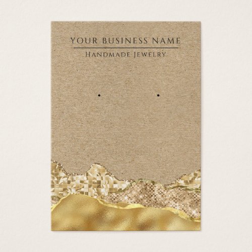 Abstract Glam Kraft Gold Earring Display Cards