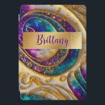 Abstract Glam Modern Alcohol Ink Purple & Gold iPad Pro Cover<br><div class="desc">This modern abstract art iPad cover design is eye-catching and makes a true statement with its rich,  jewel colors and textures. Vivid and stunning. Add a name to personalize it. Created by Simply Farmhouse Press.</div>