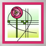 Abstract Glasgow Rose  Poster<br><div class="desc">The Glasgow Rose motif derives from the Glasgow Style,  the highly distinctive form of Art Nouveau developed by Charles Rennie Mackintosh and his circle in Glasgow in the 1890s. His group included his wife Margaret MacDonald Mackintosh,  Herbert MacNair and Frances MacDonald.</div>