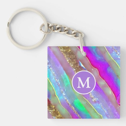 Abstract Glass Art Keychain