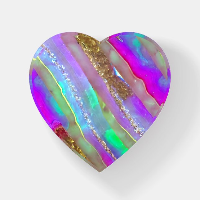 Abstract Glass Art Paperweight (Front)