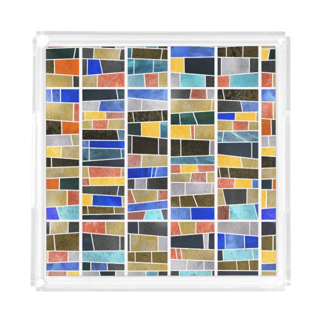 Abstract glass mosaic: high-resolution texture. acrylic tray (Front)