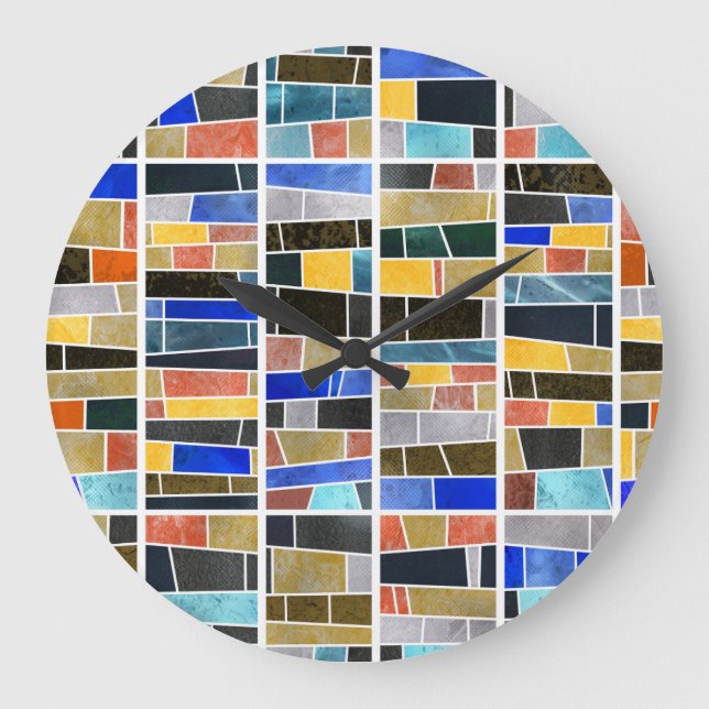 Abstract glass mosaic: high-resolution texture. large clock (Front)