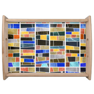 Abstract glass mosaic: high-resolution texture. serving tray