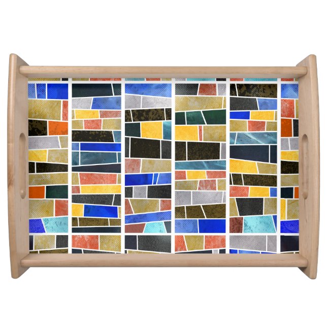 Abstract glass mosaic: high-resolution texture. serving tray (Front)