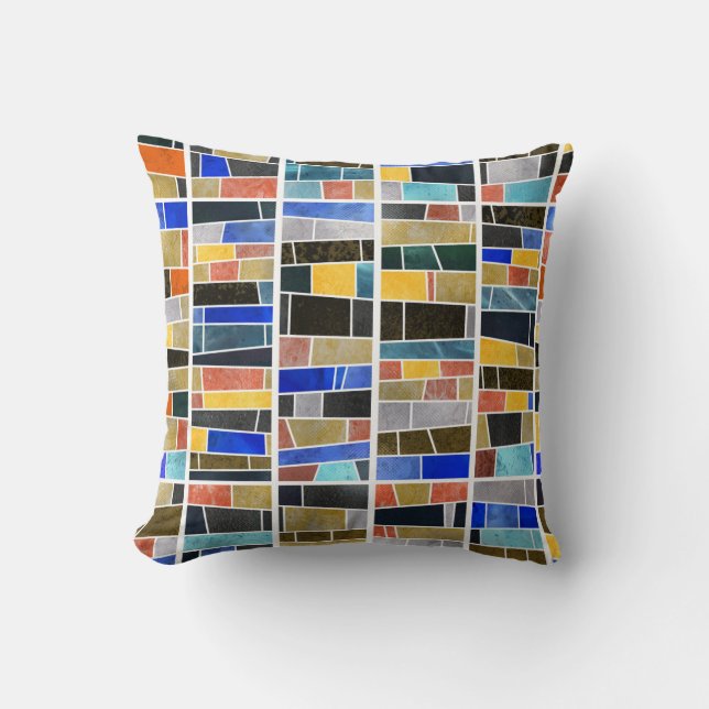 Abstract glass mosaic: high-resolution texture. throw pillow (Front)