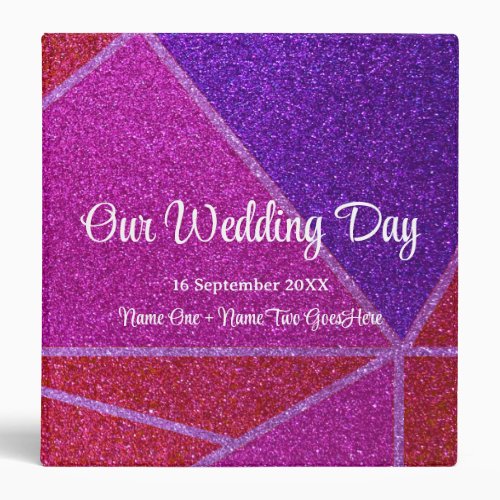 Abstract Glitter Color Wedding Photo Album Recipes 3 Ring Binder