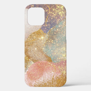 Abstract glitter galaxy purple pink space sparkle iPhone 12 case