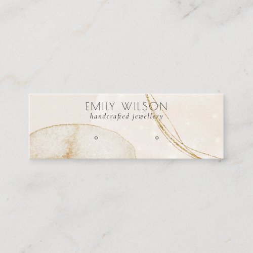 Abstract Glitter Gold Beige Stud Earring Display Mini Business Card