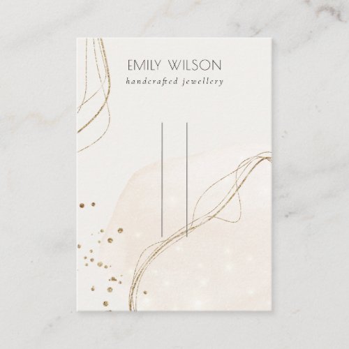 Abstract Glitter Gold Ivory Hairclips Pin Display Business Card