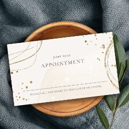 Abstract Glitter Ivory Gold Appointment Reminder Business Card