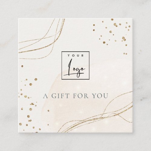 Abstract Glitter Ivory Gold Gift Certificate Logo