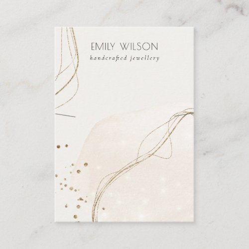 Abstract Glitter Ivory Gold Necklace Band Display Business Card