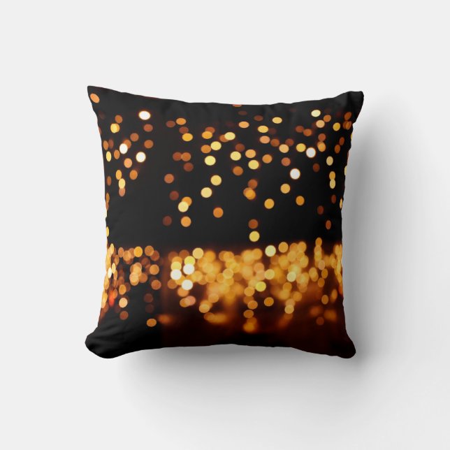 Abstract glitter lights throw pillow (Front)
