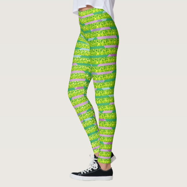 Abstract Glitter Look Fun Color  Leggings (Left)