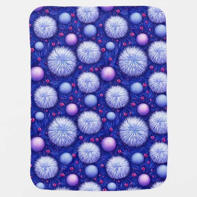 💫 Abstract Glitter Orbs Texture | Soft Fuzzy 🌈🌸 Baby Blanket (Front)
