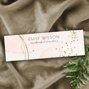 Abstract Glitter Rose Gold Stud Earring Display Mini Business Card