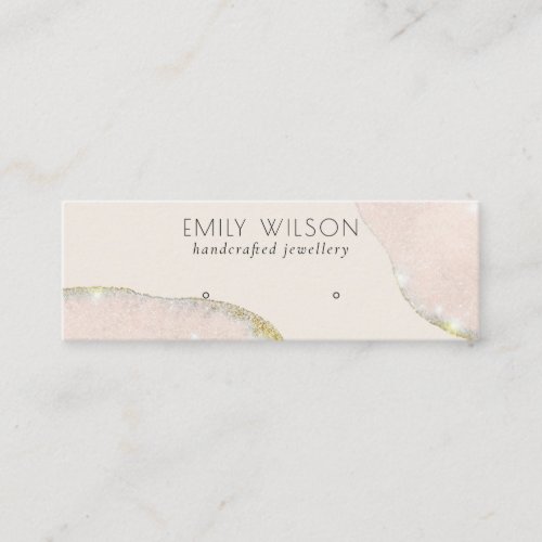 Abstract Glitter Rose Gold Stud Earring Display Mini Business Card