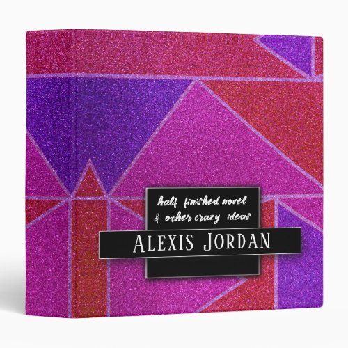 Abstract Glitter Sparkles Recipe Book Photo Album 3 Ring Binder