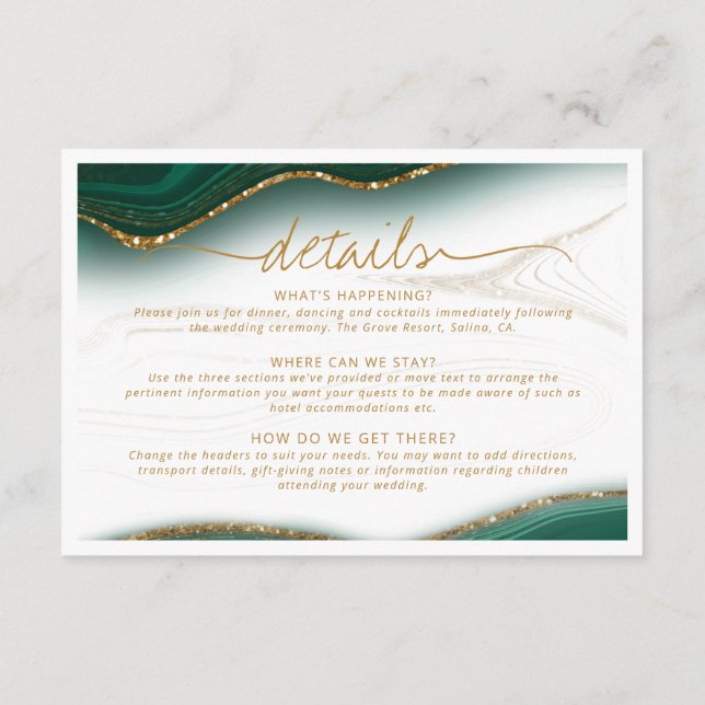 Abstract Glitter Strata Details Wht Gr ID903  Enclosure Card (Back)