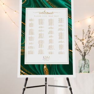 Abstract Glitter Strata Seating Chart Green ID903 Foam Board