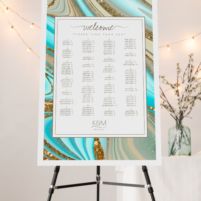 Abstract Glitter Strata Seating Chart ID903 Foam Board (In Situ (Stand))