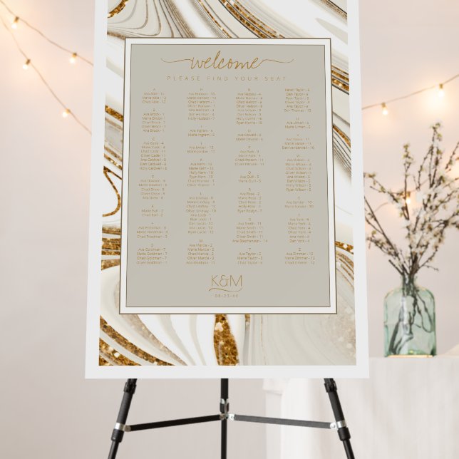 Abstract Glitter Strata Seating Chart Stone ID903 Foam Board (In Situ (Stand))