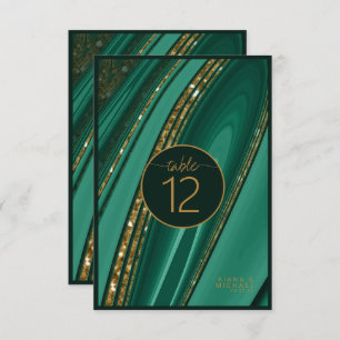 Abstract Glitter Strata Table Number Green ID903