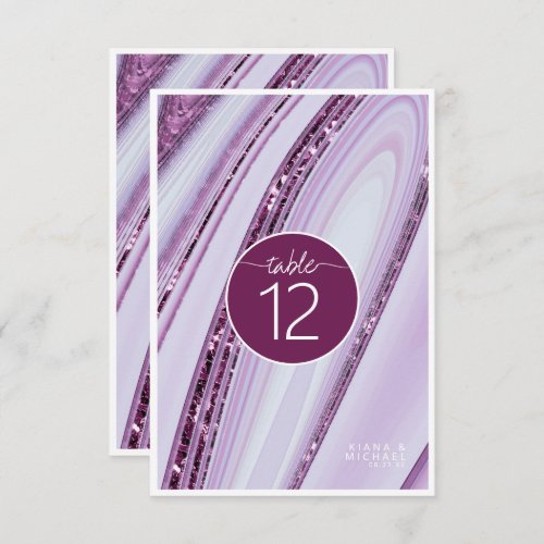 Abstract Glitter Strata Table Number Plum ID903