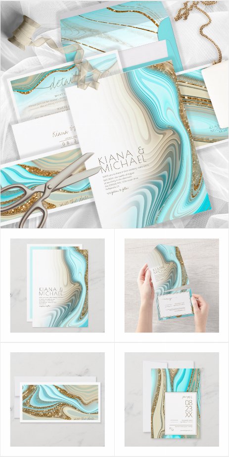 Abstract Glitter Strata Wedding