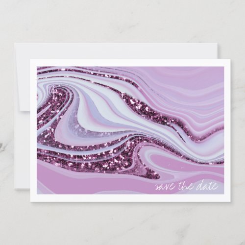 Abstract Glitter Strata Wedding Alt Lilac ID903  Save The Date