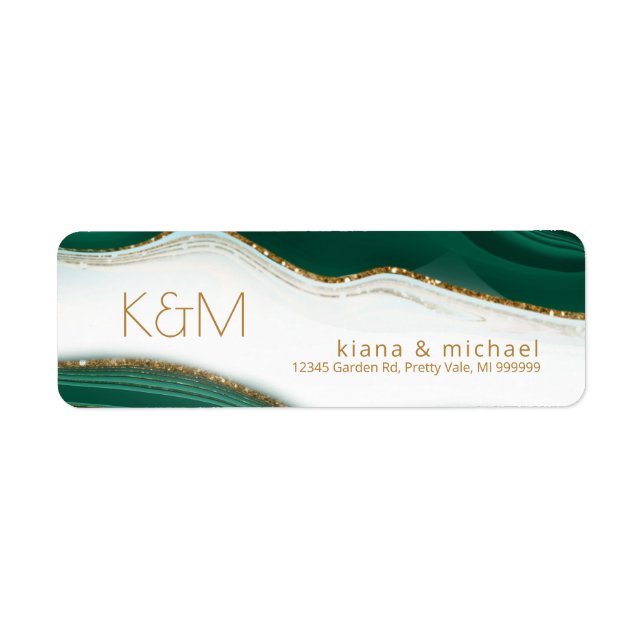 Abstract Glitter Strata Wedding Green ID903 Label (Front)