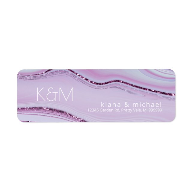 Abstract Glitter Strata Wedding Lilac ID903 Label (Front)