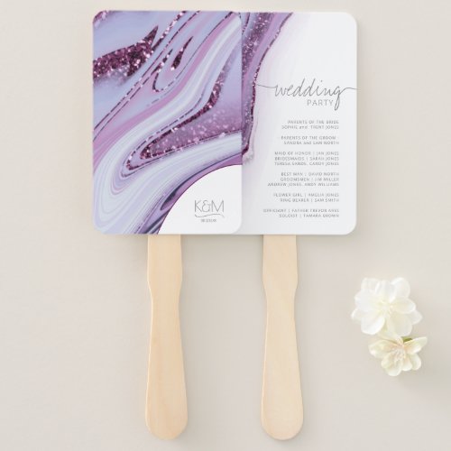 Abstract Glitter Strata Wedding Party Wht ID903 Hand Fan