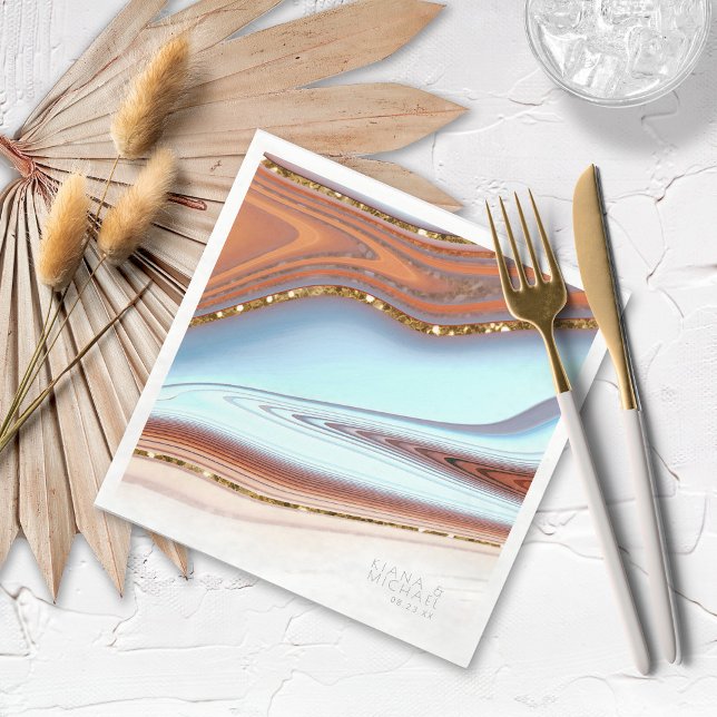 Abstract Glitter Strata Wedding SW ID903 Napkins (Creator Uploaded)