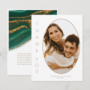 Abstract Glitter Strata Wedding Thank You Gr ID903 Card