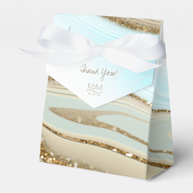 Abstract Glitter Strata Wedding Thank You ID903 Favor Boxes (Front Side)