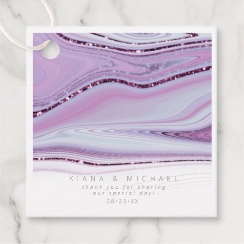 Abstract Glitter Strata Wedding Thank You Wt ID903 Favor Tags