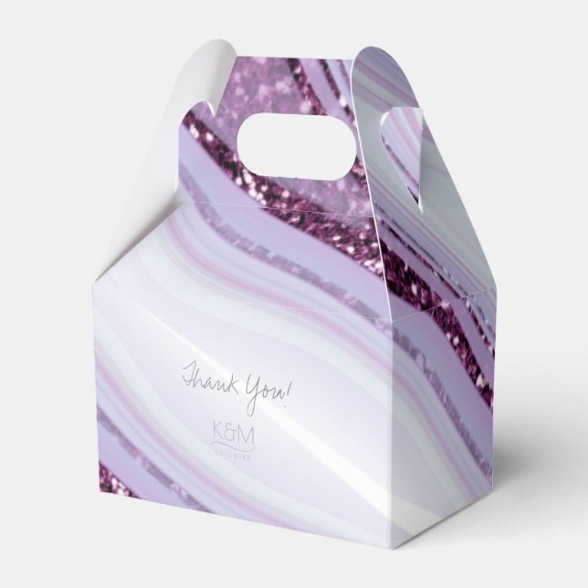 Abstract Glitter Strata Wedding Thanks V2 Llc ID90 Favor Boxes (Front Side)