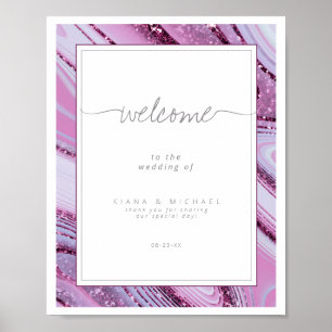 Abstract Glitter Strata Wedding Wht Lilac ID903 Poster