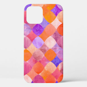 Abstract glitter watercolor geometric pattern iPhone 12 case