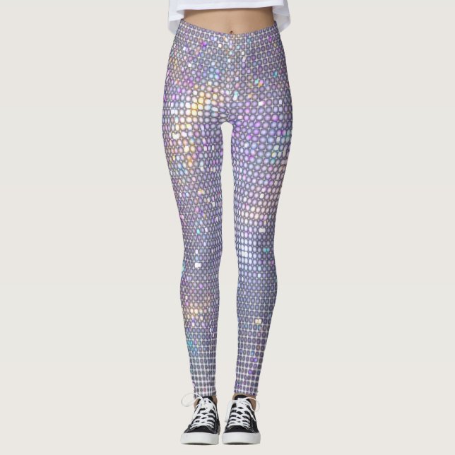 Abstract, glittering geometric texture. leggings (Front)