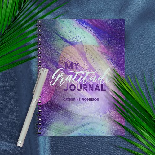 Abstract Glittering Neon Colored Gratitude Journal