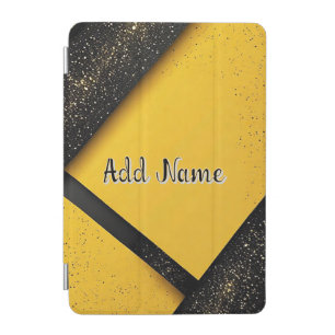 Abstract Glittering Yellow and Black Geometric iPad Mini Cover