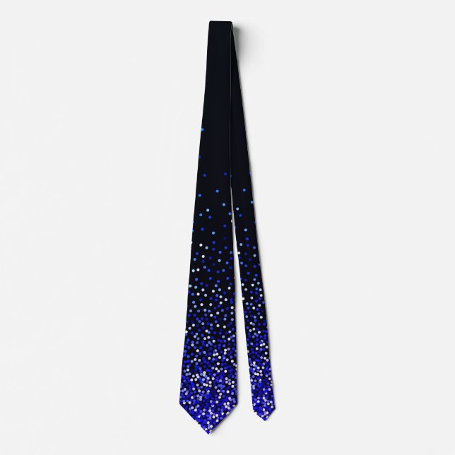 Abstract Glitters Falling On Black Background Neck Tie (Front)