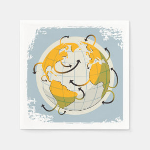 Abstract Globe Paper Napkins