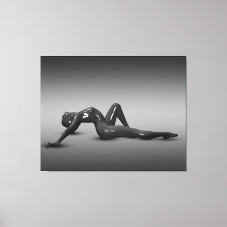 Abstract glossy female figure posed canvas print