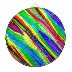 Abstract Glossy Rainbow Paint Dart Board