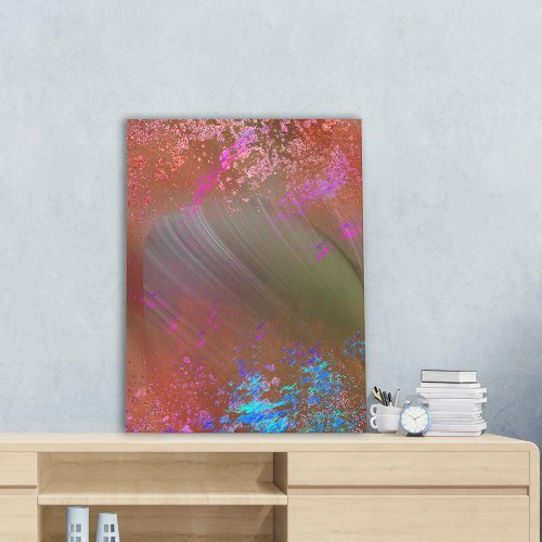 Abstract Glossy Red Rose Gold Color Explosion Canvas Print